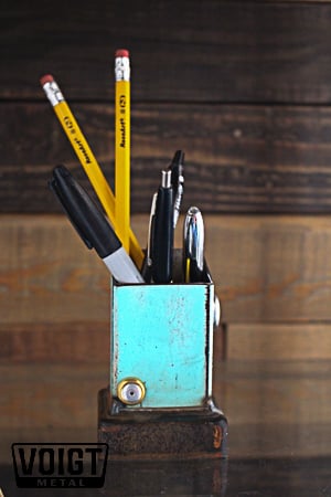 Image of Desk organizer/Small: Pencil Pusher Robot Blue