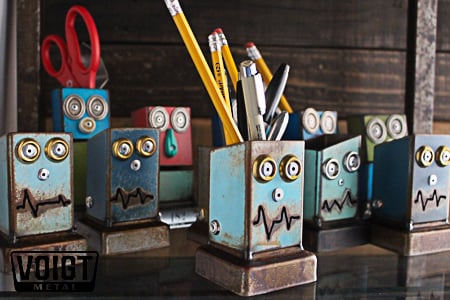 Image of Desk organizer/Small: Pencil Pusher Robot Silver