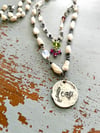 Leap double layered necklace with pearls and moonstone
