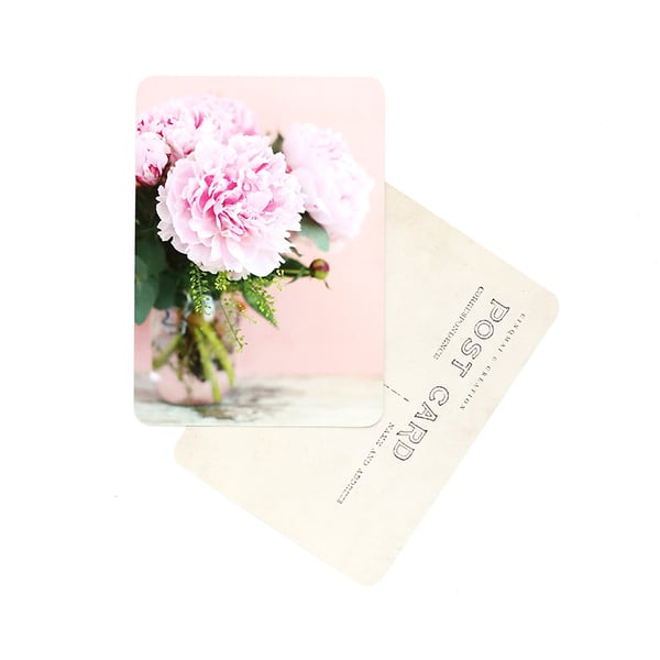 Image of Carte Potale PIVOINES / ROSE & PÊCHE