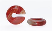 Image of Red Marble Agate Stone Keyhole Ear Weights, Ear Hangers