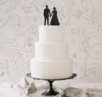Image 1 of Laser Cut Silhouette Wedding Cake Topper & Portrait