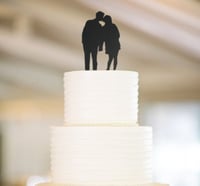 Image 2 of Laser Cut Silhouette Wedding Cake Topper & Portrait