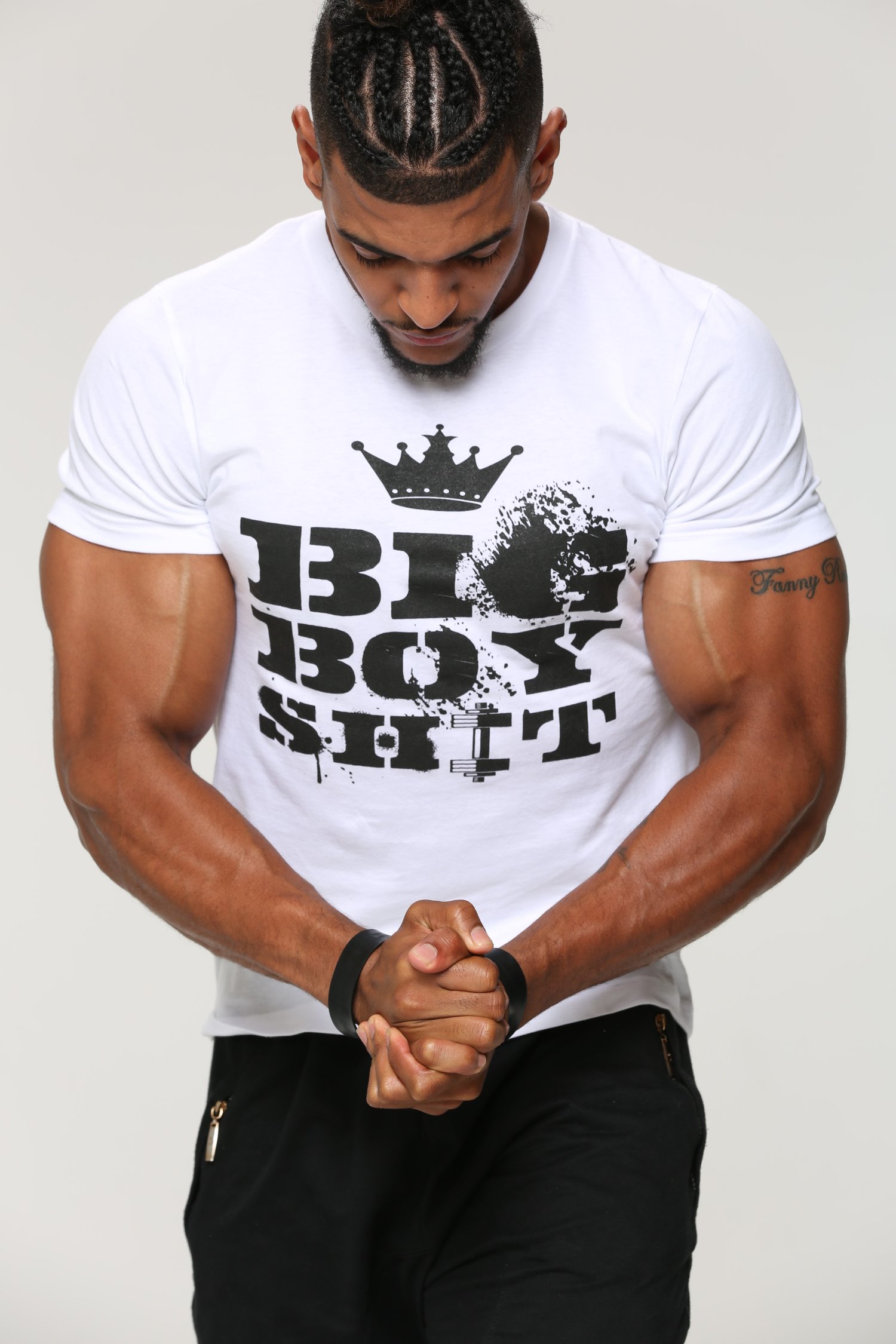 GD, Bodybuilding Tee - White, Gym T-Shirts Men