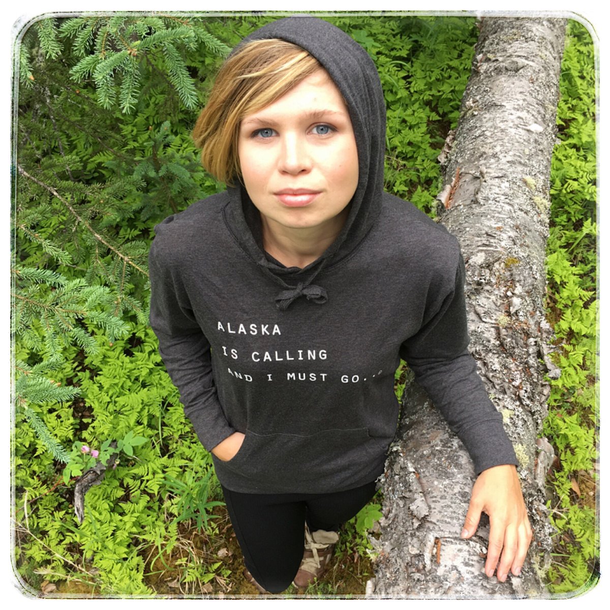 Alaska is Calling and I Must Go Light weight cotton jersey hoodie. 