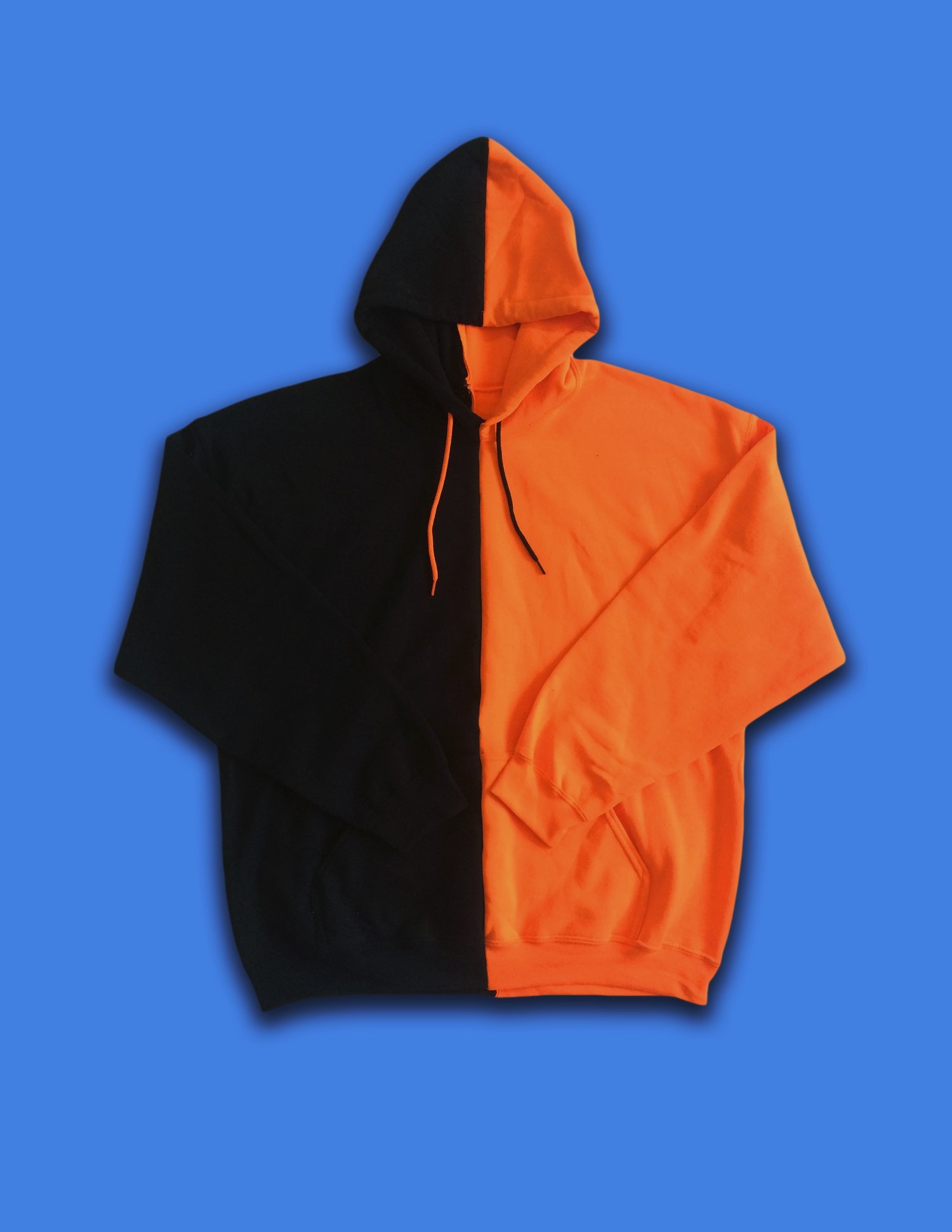 Orange/Black Split Color Zip Up Hoodie – VIVACI