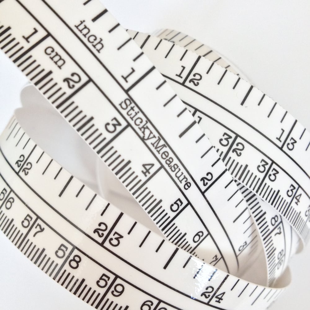 Image of White Measuring Tape Sticker 60"