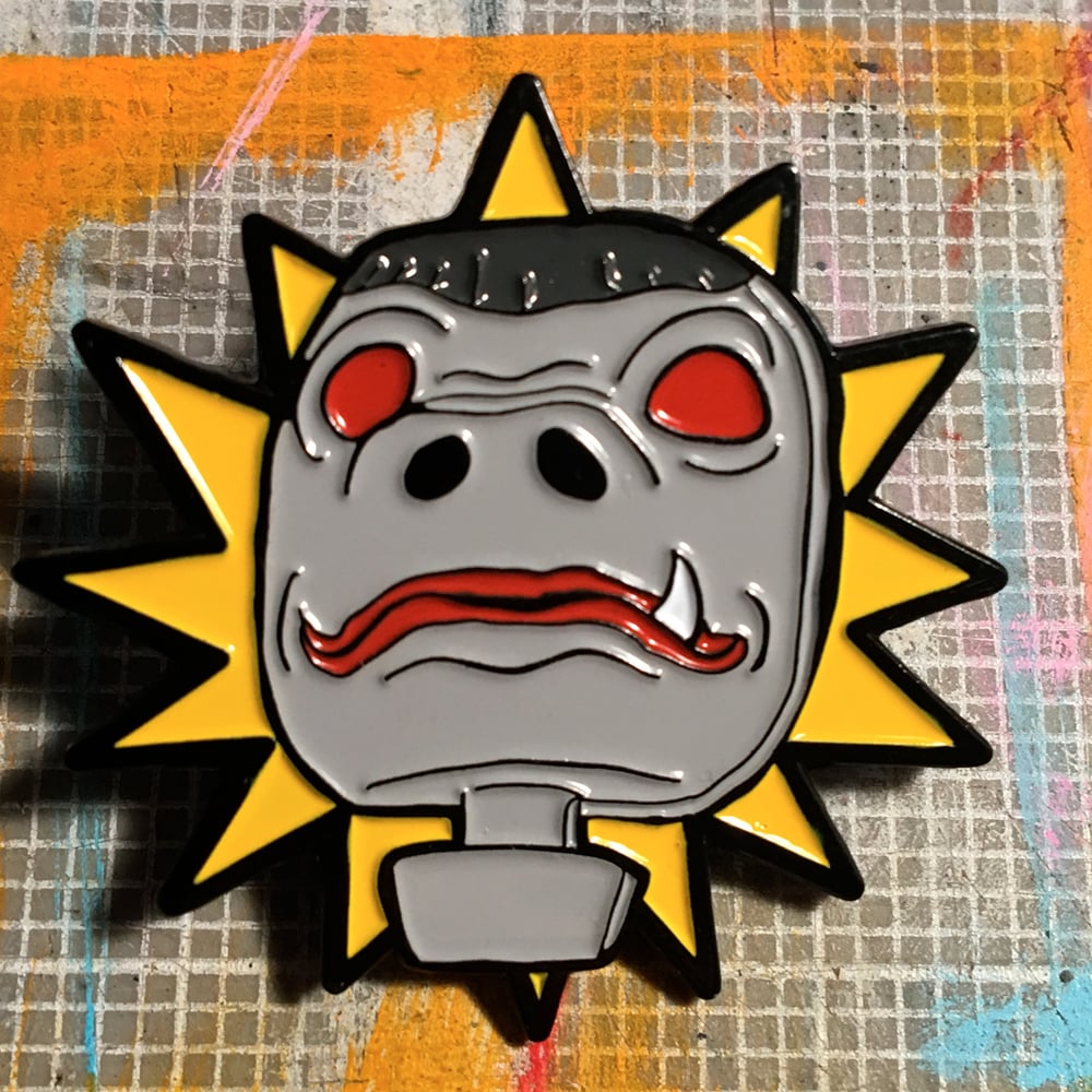 Image of Snaggletooth Action Figure Head Enamel Pin