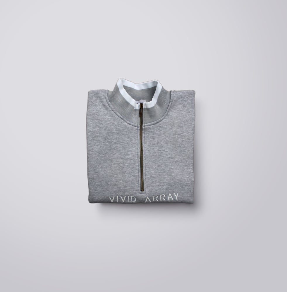 Image of Contrast Quarter-Zip - Grey & White