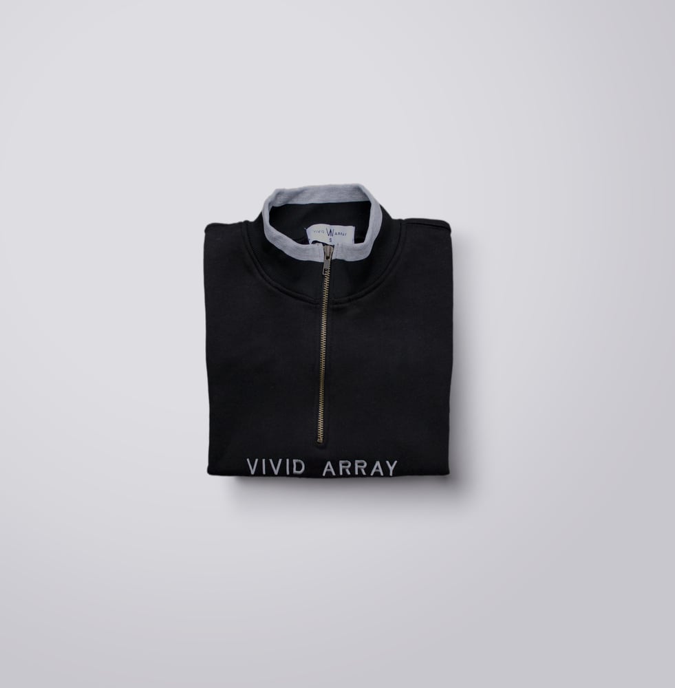 Image of Contrast Quarter-Zip - Black & Grey