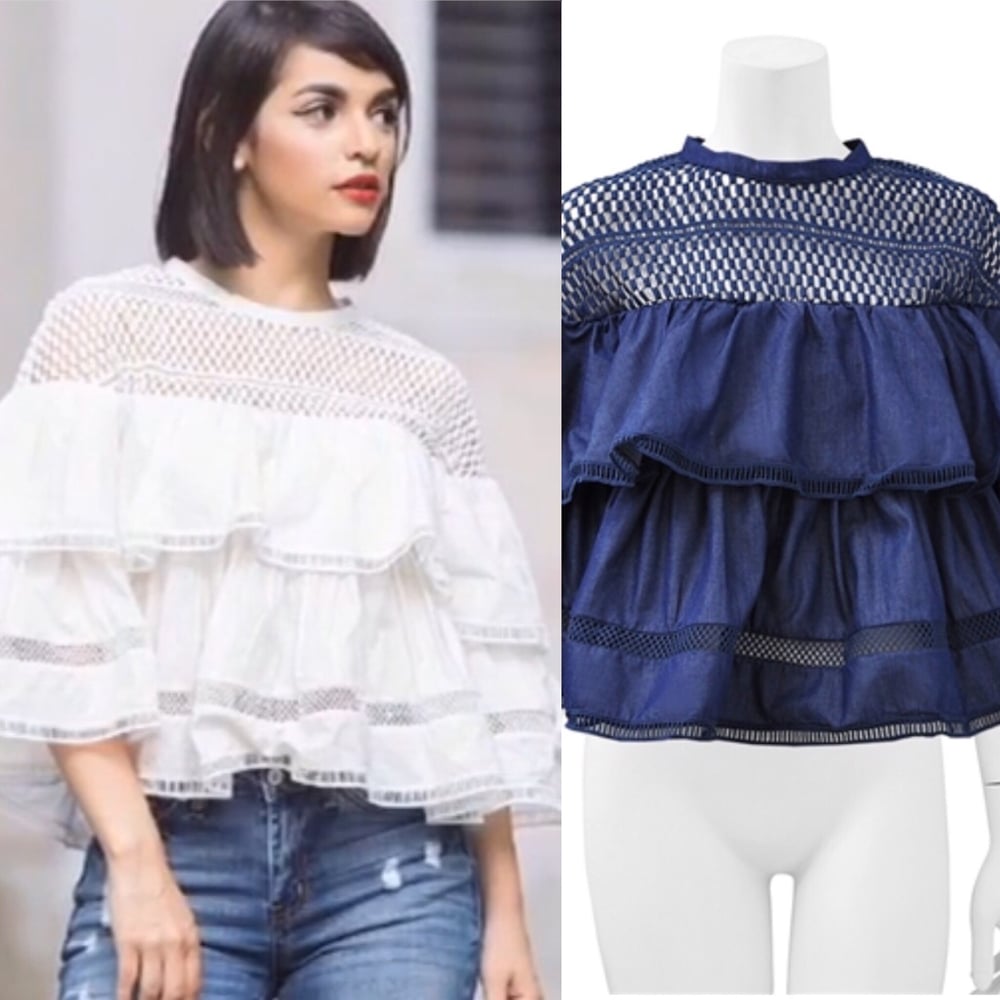 Image of Ruffle Lace Top