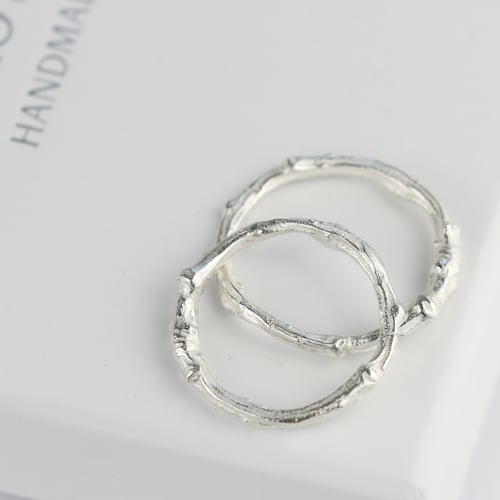 Image of Silver cherry tree twig ring