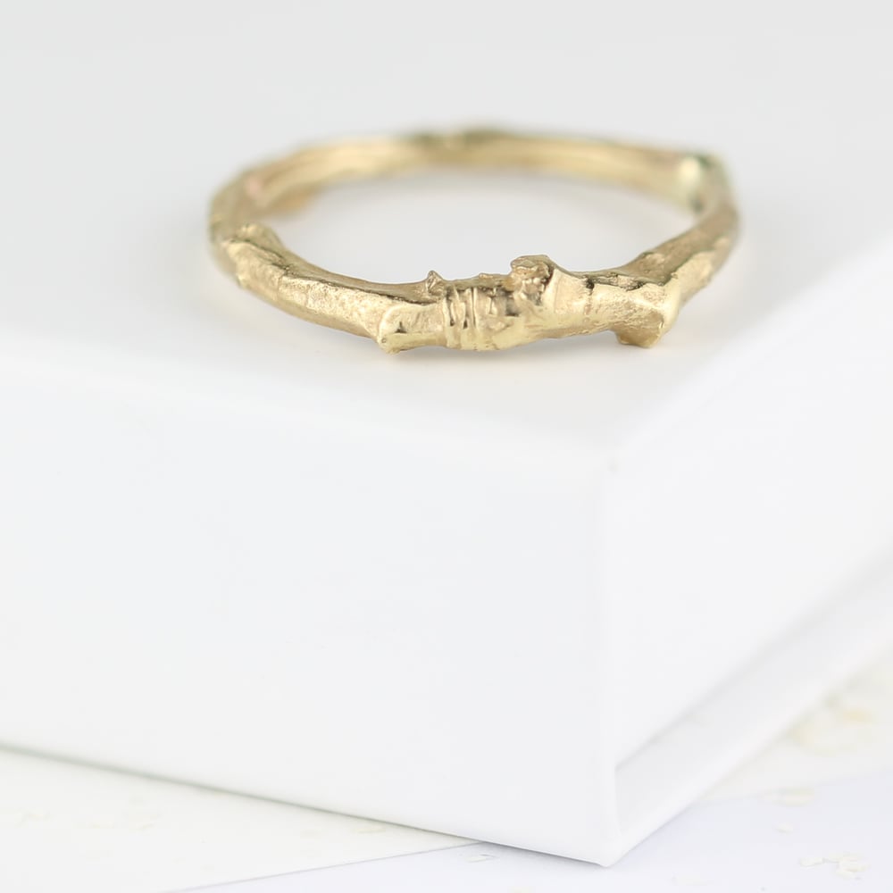 Image of Gold cherry tree twig ring