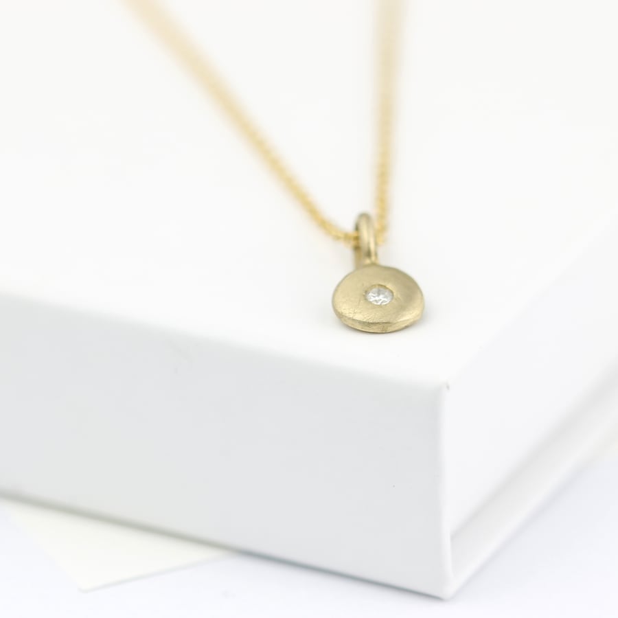 Image of delicate diamond necklace, gold diamond necklace