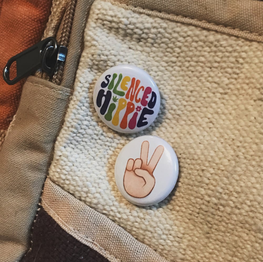 Image of Silenced Hippie Pin Pack (w/ sticker)