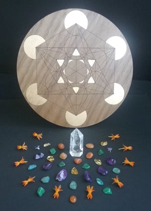Image of Metatron's Cube grid and Crystal set