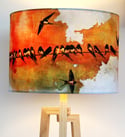 'Swallows at Sunrise' Drum Lampshade by Lily Greenwood (30cm, Table Lamp or Ceiling)
