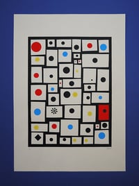 Image 1 of 'Spots and Dots' - A3 - 4 colour Screenprint on Grey Sugar paper