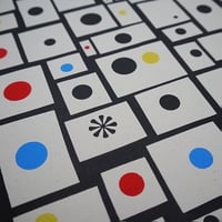 Image 2 of 'Spots and Dots' - A3 - 4 colour Screenprint on Grey Sugar paper