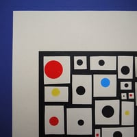 Image 4 of 'Spots and Dots' - A3 - 4 colour Screenprint on Grey Sugar paper