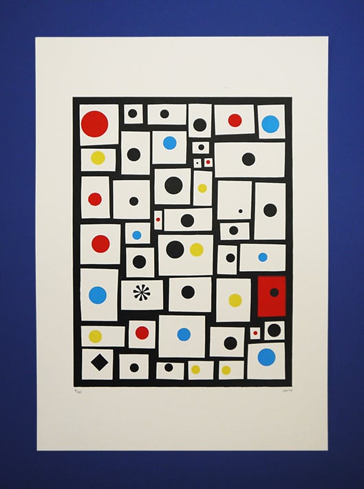 Image of 'Spots and Dots' - A3 - 4 colour Screenprint on White cartridge