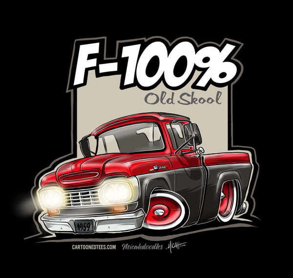Image of '59 F100% Fleetside Red & Black