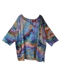 Image 2 of 2XL Cotton Woven Forager Top in Rustic Rainbow Geode Ice Dye