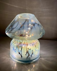 Image 4 of METALLIC BLUE GLASS LAMP