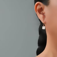 Image 5 of Asscher cut cubic zirconia earrings