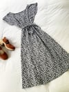 Ready Made Size 12 Blue & White Mini Floral Midi Dress with free postage 