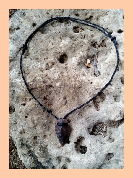 Image of Hand knapped arrowhead necklace