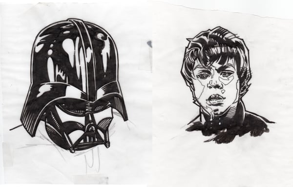 Image of Star Wars Darth Vader & Luke Skywalker Head Studies