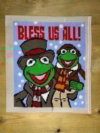 Image 2 of Kermit and Timmy needlepoint kit 