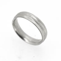 Image 2 of Sterling Silver Round 'Strata' Ring. 5mm diameter band. 