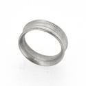 Sterling Silver Round, grooved 'Strata' Ring. 7mm diameter band with a rounded, easy fit inside