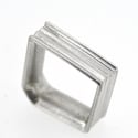 Sterling Angled Round, grooved 'Strata' Ring. 7mm diameter band with a rounded, easy fit inside