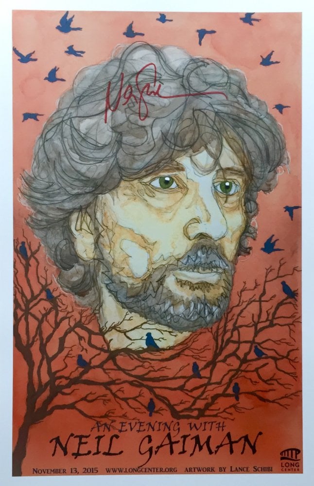 Image of An Evening w/Neil Gaiman Poster - AUTHOGRAPHED By Gaiman