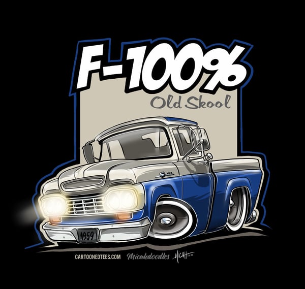 Image of '59 F100% Fleetside White & Blue