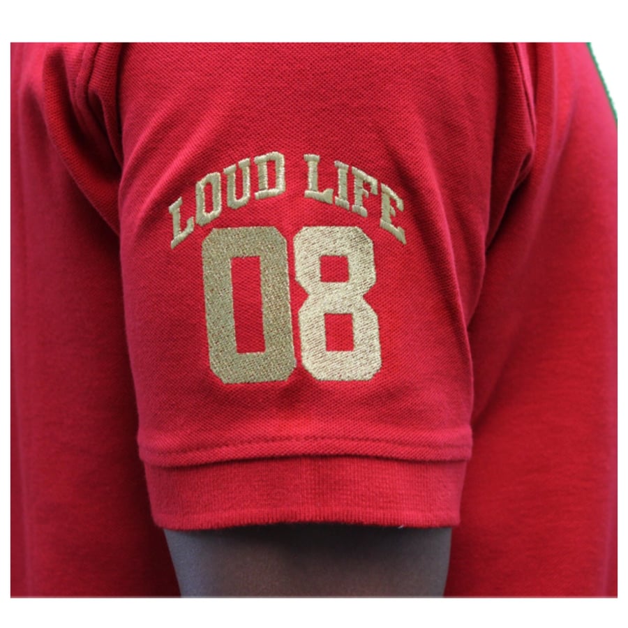 Image of Loudlife Louie Polo (Red/metallic gold)