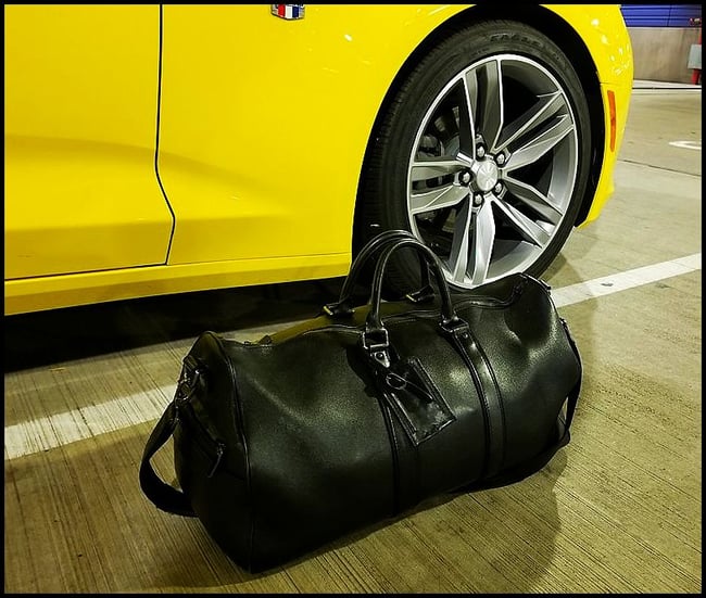 The Executive Black ❼™ - Men's Italian Leather Duffle 