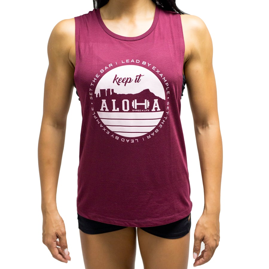 Image of Keep It Aloha Muscle Tee - Maroon