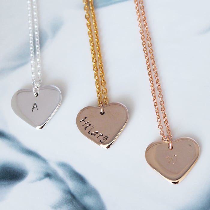 Personalised Love Heart 9ct Necklace | H&J