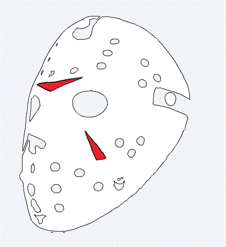 Image of Jason Voorhees Part 3 5" Two Color Vinyl Hock Mask Decal