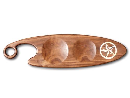 Image of Artisan Serving Board with Texas Star and Carved Dishes