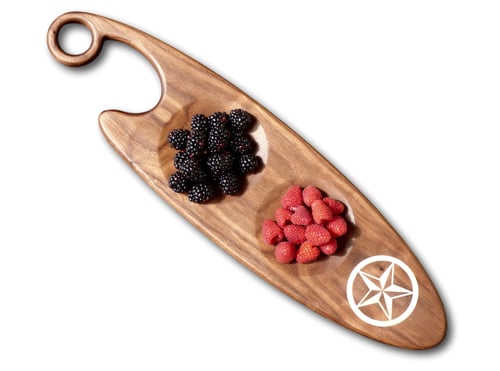 Image of Artisan Serving Board with Texas Star and Carved Dishes