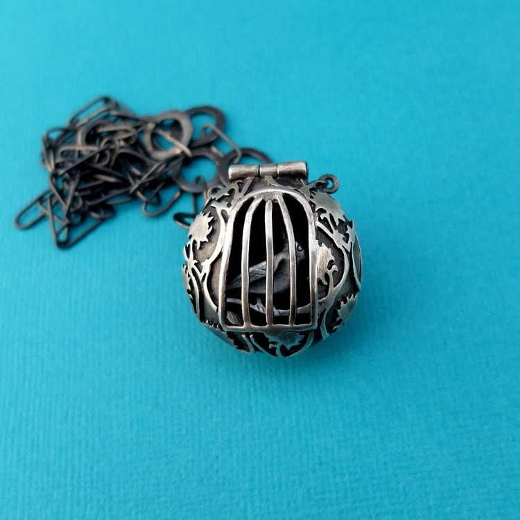 Image of Bird in a Cage Locket