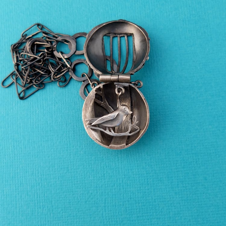 Image of Bird in a Cage Locket