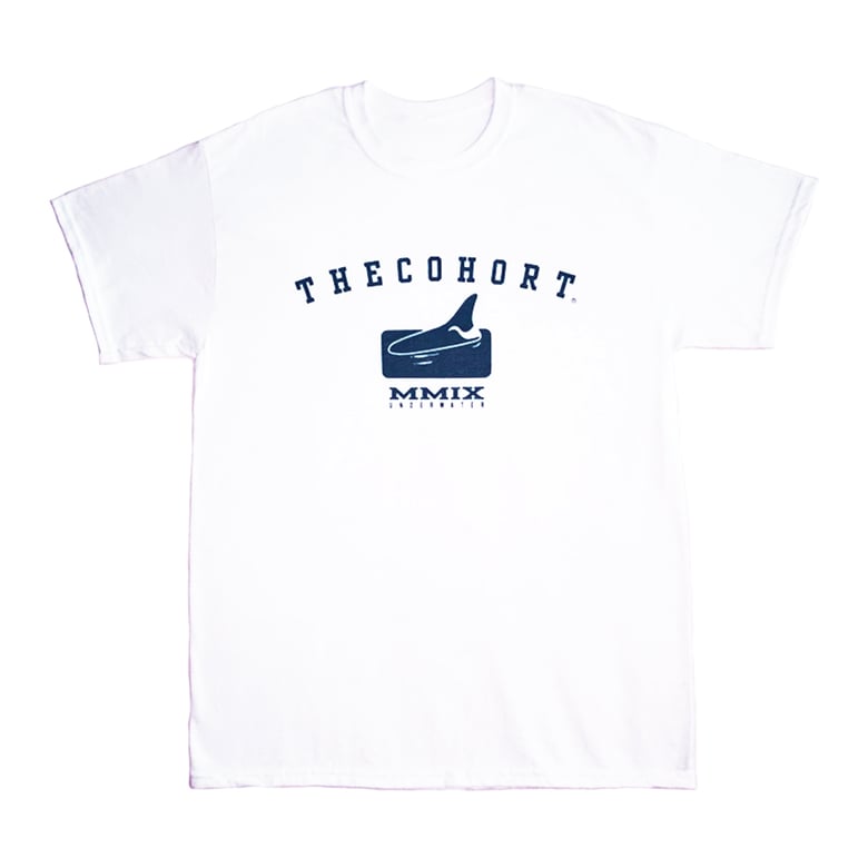 Image of A Sailing Orca College Logo T Shirts White