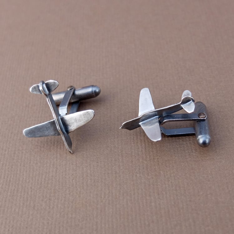 Image of Balsa Aeroplane Cufflinks