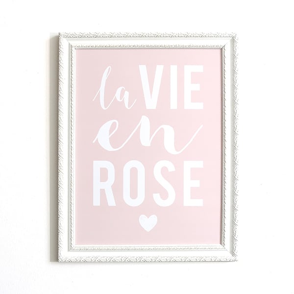 Image of AFFICHE 30x40 CM / LA VIE EN ROSE / ROSE POUDRE